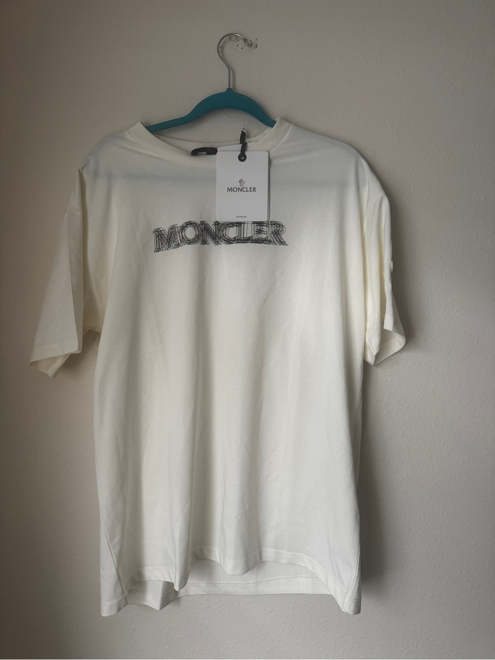 Moncler Men’s Cream Logo T-Shirt